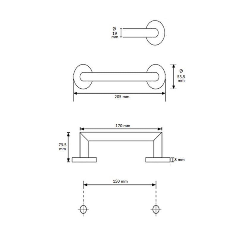 Jaladera PH-20 para puertas de cristal